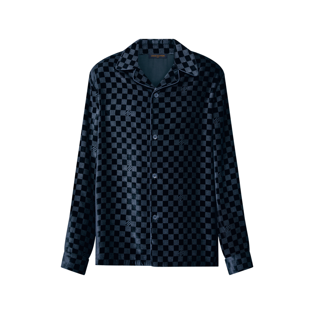 LOUIS VUITTON ウエスタンシャツRM141M H5SH12BWI Camisa Oversized de Manga Longa em Mescla de Seda e Veludo - Para